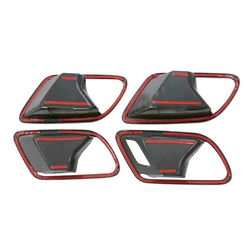 Riloer Car Accessories Carbon Fibre Chrome Interior Door Handle Shell