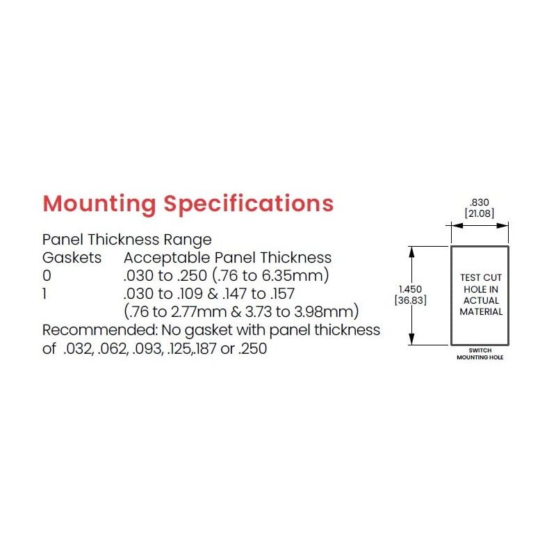 2X Carling Technologies Contura Rocker Switches V1D1S00B-AZC00-000 | SPST ON-None-Off