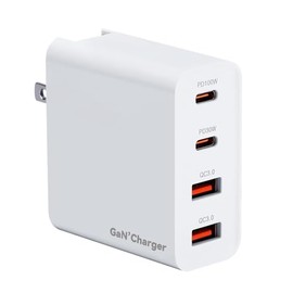 Mac Book Pro Charger,100W USB C Charger Block 4-Port GaN Fast Charger, Foldable & Compact Wall Charger Block for MacBook Pro/Air