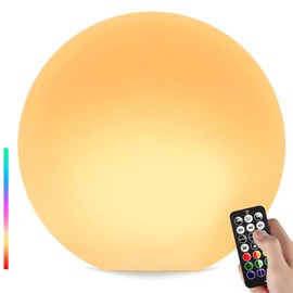 LOFTEK Pool LED Light Ball - 12-inch Sphere Lamp Rechargeable - 16 RGB Cool Lamp for Bedroom Ambient Lighting - Smart Night Light for Baby Nursery - Waterproof Light for Yard & Pool Decor, 1PCS
