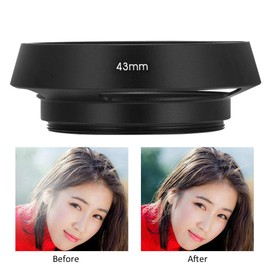 Mugast Parasol Universal para cámara, 39 mm, 43 mm, 52 mm, 58 mm Cubierta de sombrilla para cámara Hueca de aleación de Aluminio(43mm)