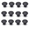 Antrader Flat Black Cabinet Hardware Round Knob with Mounting Screws