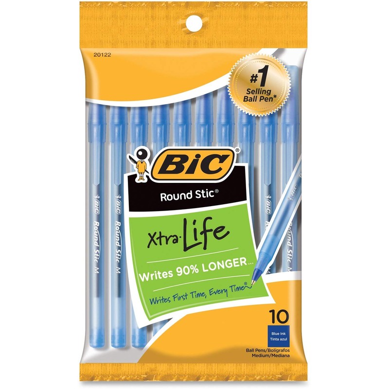 BIC Bolgrafo redondo Stic, azul, 10 unidades