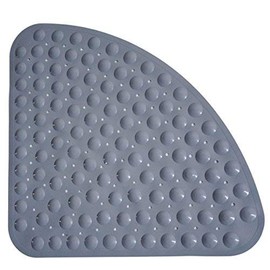 Bathsafe Sector Rubber Corner Shower Mat Anti-slip Quadrant Bath Mat Anti-Bacterial Suction Mat for Shower or Tub,Non-slip Bathtub Mat,54x54CM,Grey