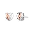 Engelsrufer Women's Stud Earrings Heart Bicolour Sterling Silver in Silver