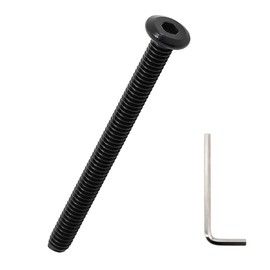 1/4-20 x 2-1/2" Flat Head Hex Socket Cap Screws 25 Pcs, 18-8 (304) Stainless Steel Flat Head Binding Posts Screws, Black Oxide Finish, Fayeploo (with Hex Wrench)