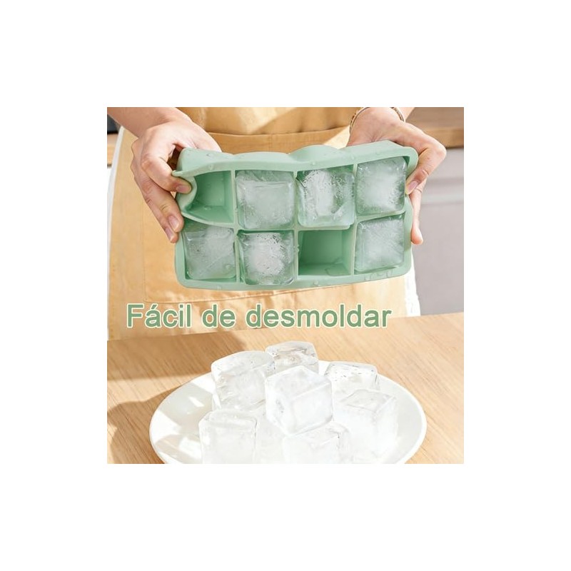 3PCS Bandejas de Cubitos de Hielo, Moldes Grandes de Silicona