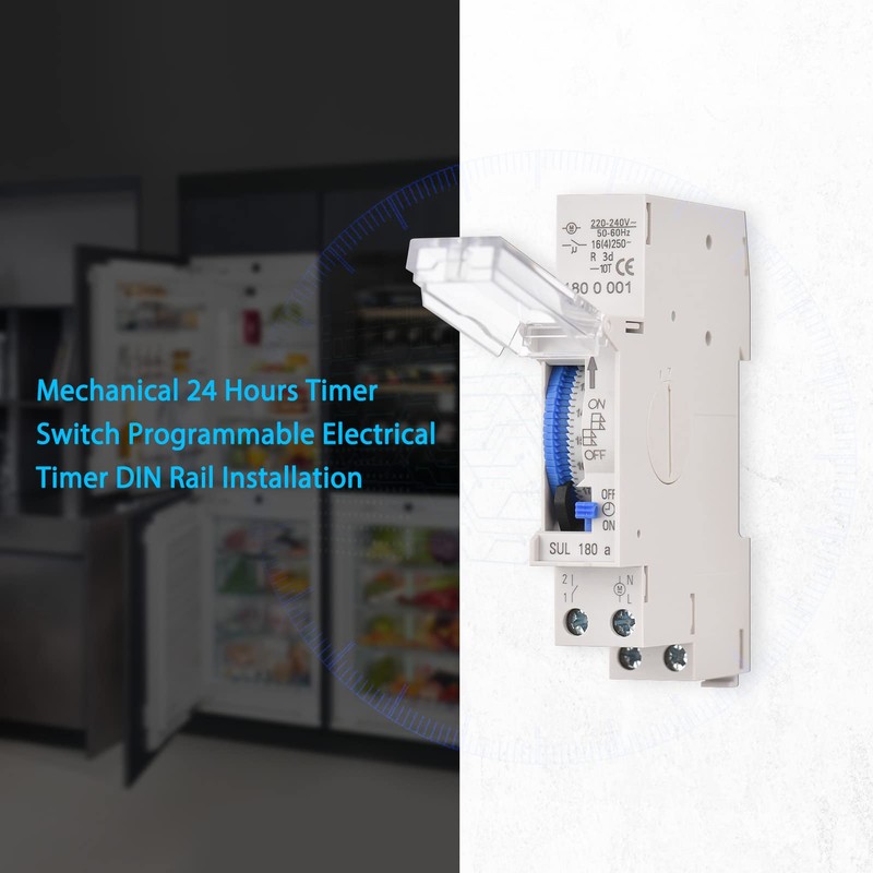 Mechanical 24 Hours Timer Switch AC 220-240V 15 Minutes Interval