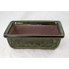 8" Rectangular Moss Green Glazed Bonsai Pot, Cactus & Succulent