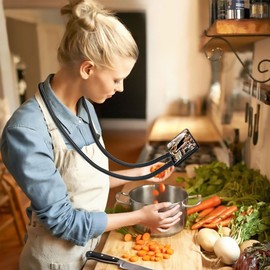 Lazy Bracket,Cell Phone Neck Holder Handfree for Sleeping, Magnetic Lazy Neck Phone Mount for Bedroom Reading Watching Movie