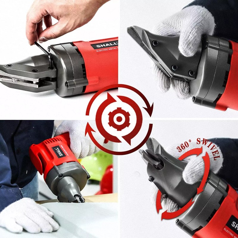 SHALL Electric Metal Cutting Shear, Corded Sheet Metal Cutter, Variable