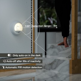 Pack of 2 Children's Night Lights with Motion Sensor, Warm White Night Light with Motion Sensor USB, Indoor Night Light, Cabinet Lighting, Auto On/Off Night Light Baby for Children's Room, Bedroom,