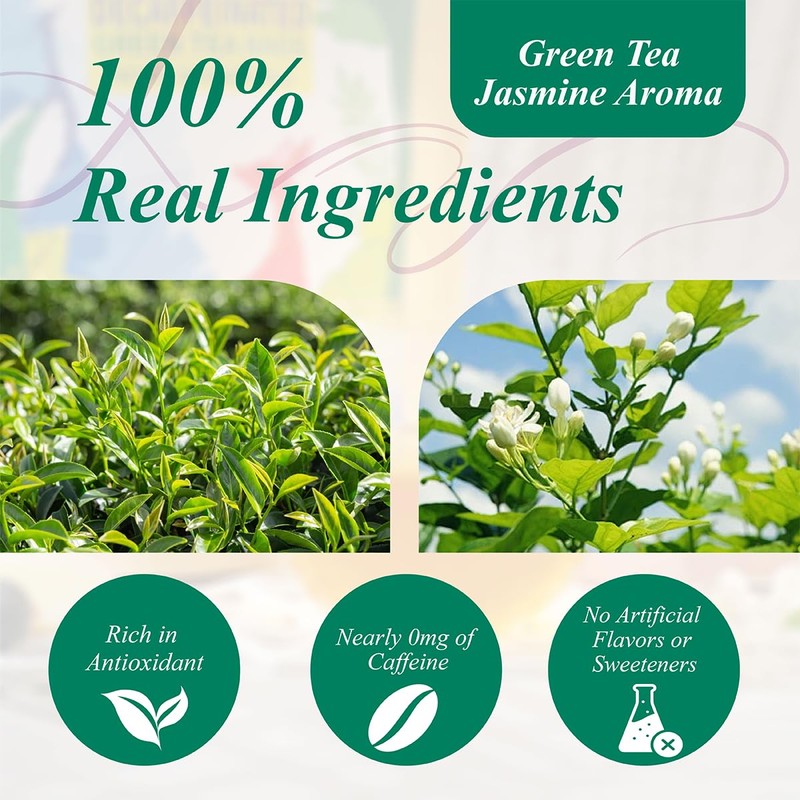WT WEETEE Decaf Jasmine Green Tea Loose Leaf, 110+ Cups,