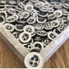 Pack of 6 silver 4 hole buttons, trouser buttons, jeans