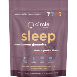 Sleep Mushroom Gummies 40 ct – Reishi + Passion Flower + RealReishi™ Extract for Nighttime Calm