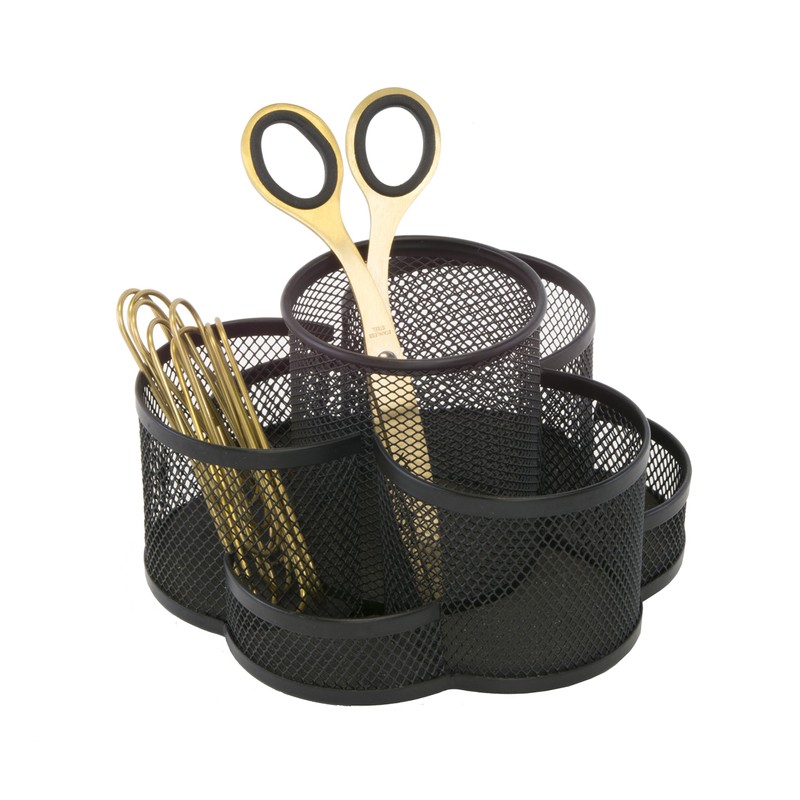 OSCO Black Wiremesh Rotating Desk Organiser | Rotating Pen Holder