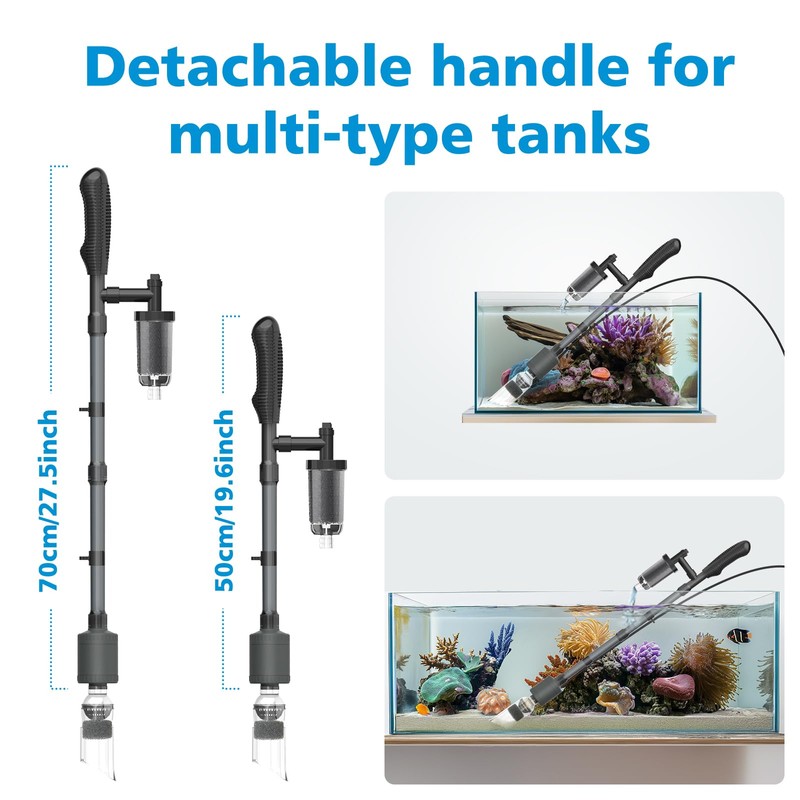 fishkeeper Aquarium Vacuum Gravel Cleaner, 25W 6 in 1 Multifunction