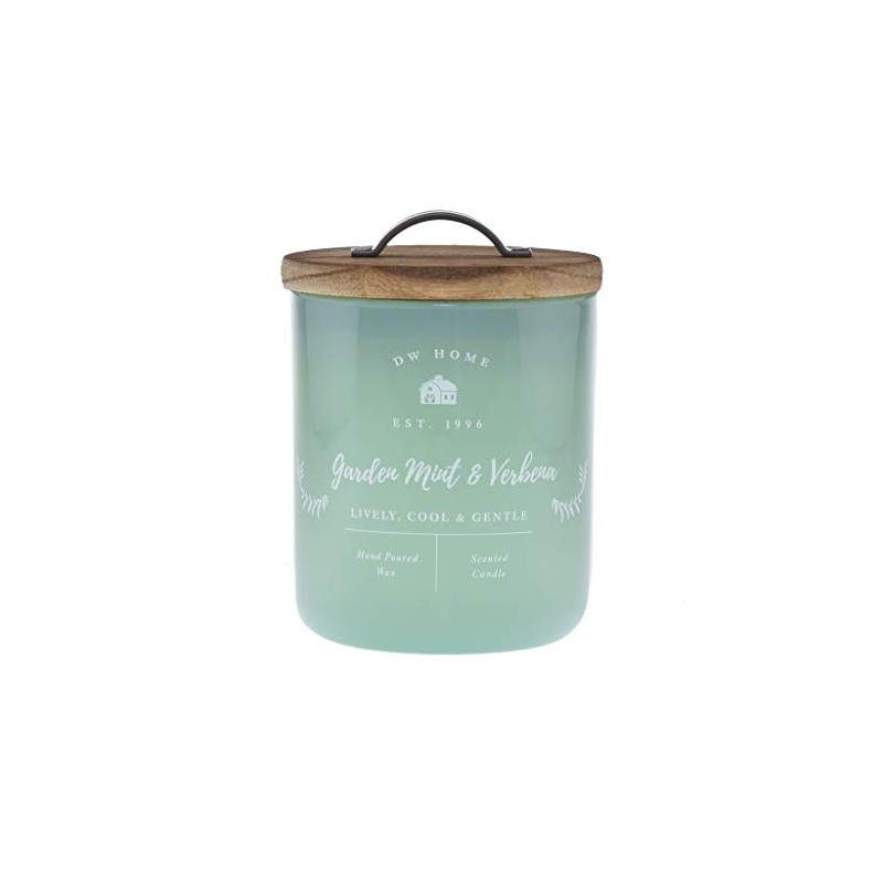 DW Home Garden Mint & Verbena Scented Candle.Medium Single Wick