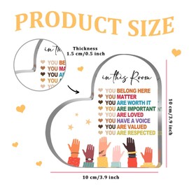 Mental Health Awareness Gift, School Counselor Gifts, Mental Health Office Decor for Desk, Counseling Office Must Haves, Psychology Affirmations Heart Acrylic Gifts for Teens Kids Therapist Students