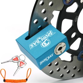 Motorcycle Disc Lock Anti-Theft Wheel Brake Lock Waterproof Alloy with Reminder Cable and 2 Keys, Alarm-Free for Motorbike, E-Scooter, Mountain Bike