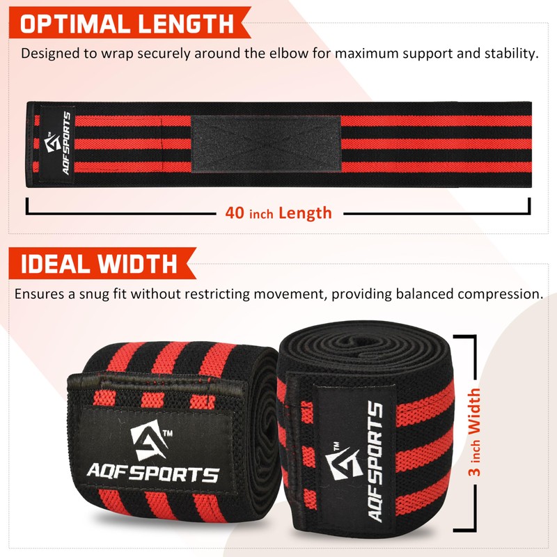 AQF Elbow Wraps for Weightlifting Gym Elbow Support - Heavy