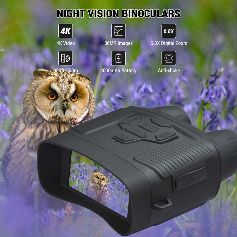 Night Vision Goggles 4K Infrared Night Vision Binoculars Anti Shake