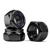 MINHER M10-1.5 Nylon Insert Locknuts,304 Stainless Steel Black Oxide, Lock