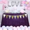 JYFLZQ Purple Sequin Tablecloth 50" x 80" Rectangular Sparkly Drape