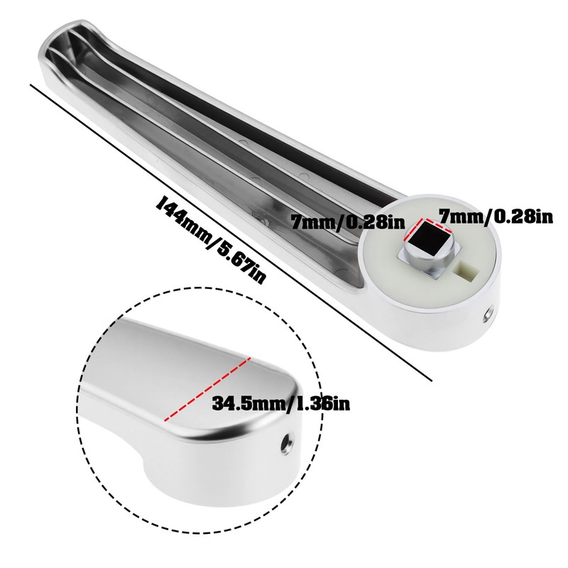 Briny River Bathroom Door Handle 7mm Hole for Caravans and