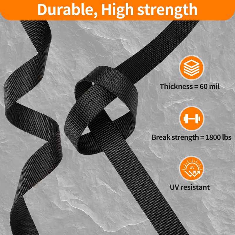BEYOURD Buckles and Straps Set 1": 6 Yards of Thick