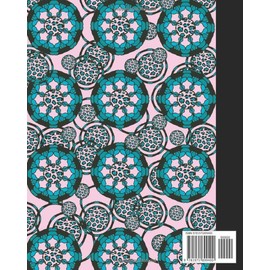  Sketchbook: Animal Print Mandala (Turquoise and Pink) 8x10 - BLANK JOURNAL WITH NO LINES - Journal notebook with unlined pages for drawing and writing on blank paper