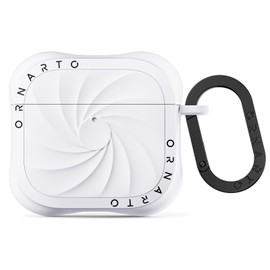 ORNARTO Vortuxe for AirPods 4th Generation Case, Sleek Vortex Design Liquid Silicone Cover Anti-Scratch, 2X MIL-STD Drop Protection for AirPods 4 Case - White