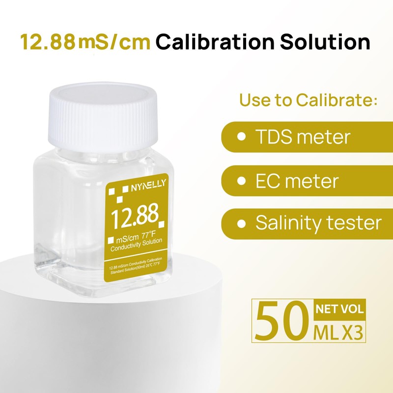 Nynelly 12.88 mS/cm Calibration Solution for Precise Calibration Salinity Tester,