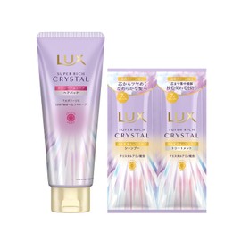 LUX (ラックス) スーパーリッチクリスタル カラーケア&リペア 洗い流すトリートメント ヘアマスク 本体 180g 色落ち防止 サシェ付き