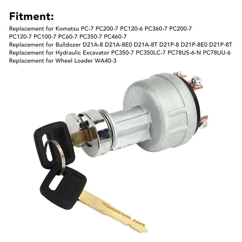 Ignition Switch 22B0611910 Replacement for Komatsu PC‑7 PC200‑7 PC120‑6 PC360‑7