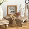 SwallowLiving Wooden Riser for display, Natural, Set of 3