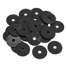 sourcing map 25Pcs M10 Nylon Flat Washers Plain Washer 10mm ID 40mm OD 2mm Thick Plastic Spacers for Screws Bolts Garden Faucet Plumbing Repair, Black