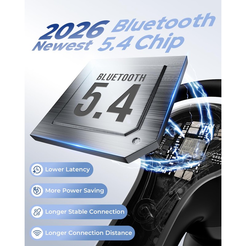 Ngsod Bluetooth Headset V5.4, Bluetooth Earpiece with 500mAh Charging Case,