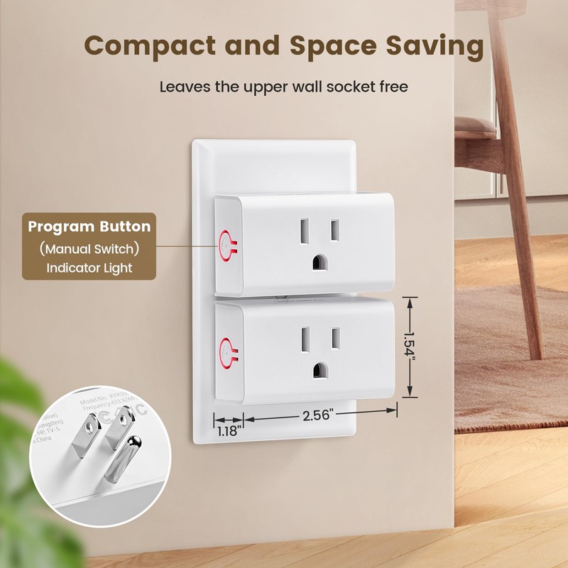 SURAIELEC Remote Control Outlet, Wireless Light Switch - 5 Outlets