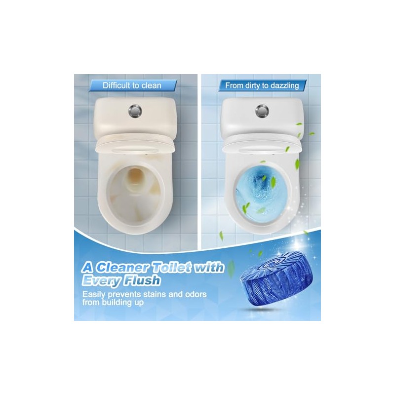 Limpiador Automático Inodoros Tabletas Limpiadoras Tanques Baño Burbujas Inodoro Azules