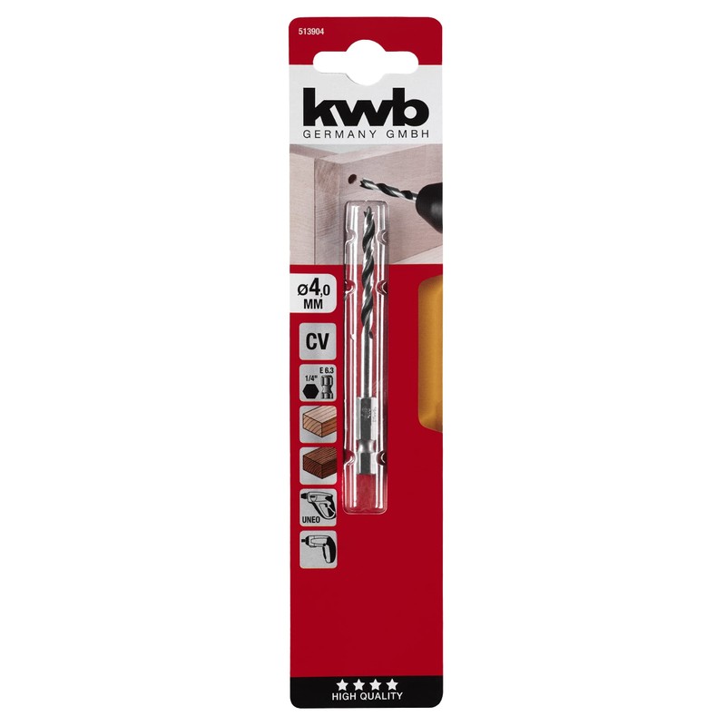 kwb Wood Spiral Drill Bit Diameter 3.0 mm with 1/4