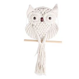 Owl Macrame Wall Hanging Hand Woven Boho Tapestry Owl Macrame Wall Art Decor for Living Room