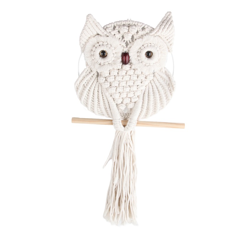 Owl Macrame Wall Hanging Hand Woven Boho Tapestry Owl Macrame