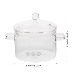 Kichvoe Clear Glass Saucepan with Cover and Handles Clear Cooking Pot Simmer Pot Pan Glass Cookware for Pasta Noodle Soup Milk 1500ml Glass Saucepan
