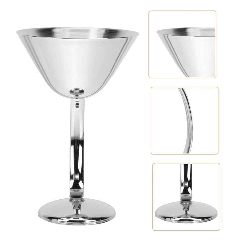 Ciieeo 1pc Elegant Stainless Steel Cocktail Goblet Wine Cup for