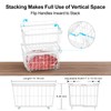 iSPECLE Freezer Organizer Bins - 2 Pcs Hanging Baskets for