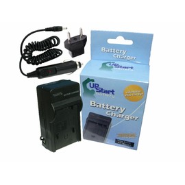 UpStart Battery Charger with Car Plug & EU Adapter for Olympus SP-815UZ Digital Camera 100-240V
