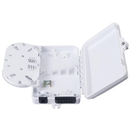 Xunsomten-6 Port Fiber Optic Distribution Enclosure FTTH Fiber Optic Accessories Fiber Optical Terminal Box, Wall Mounted, White