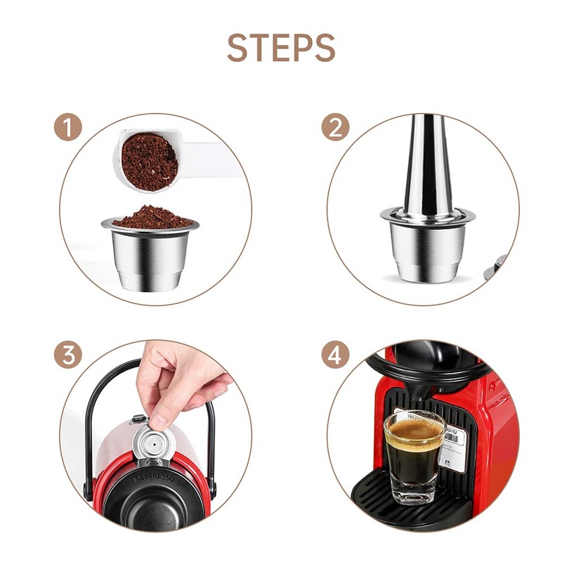 i Cafilas Refillable Espresso Coffee Capsule Made of Stainless Steel