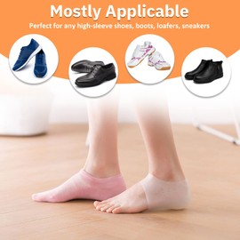Invisible Height Increased Insoles, Rubber Soft Height Increase Gel Sleeves, Unisex Invisible Inner Heightening Insole, Invisible Heel Protectors for Women Men Size 33-46 (4cm, White)